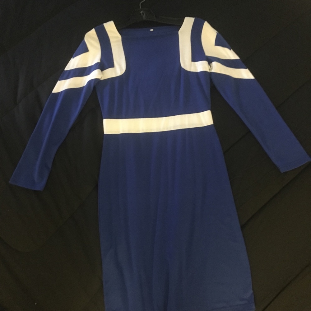 Blue long sleeve dress